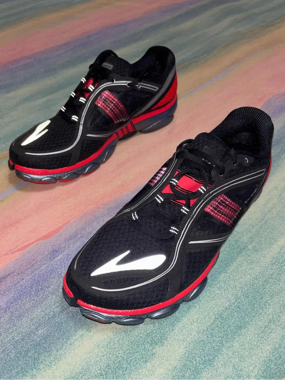 Brooks - PureFlow 3 running shoes black red size 11.5 sneakers athletic shoes